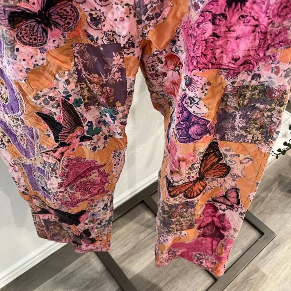 Magnolia Pearl Multicolor Patchwork Pants Butterf… - image 3